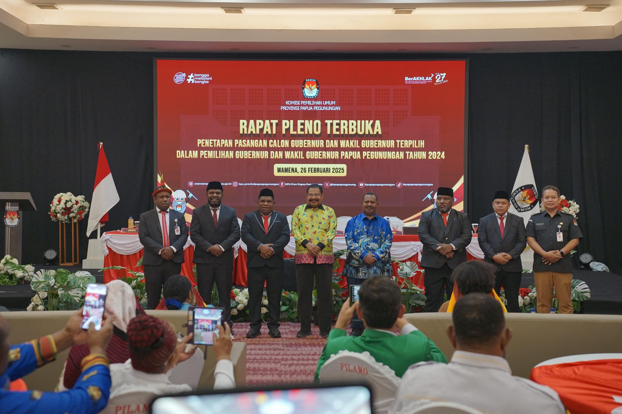 Penetapan Gubernur dan Wakil Gubernur Terpilih Dalam Rapat Pleno Terbuka KPU Provinsi Papua Pegunungan