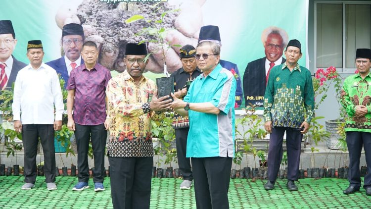 Kepala Kanwil Kemenag Provinsi Papua, Pdt. Klemens Taran saat menyerahkan secara simbolis Pohon Matoa. (Foto: Istimewa)
