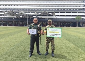 Dandim 1708/BN Sabet Penghargaan Dansatgas TMMD Terbaik Kedua Tingkat Nasional