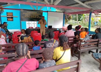 TMMD ke-124 Kodim 1710/Mimika Gelar Penyuluhan Bela Negara dan Wawasan Kebangsaan di Kampung Pigapu