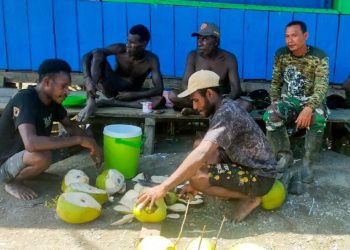 Kebersamaan TNI dan Warga Warnai TMMD ke-124 di Kampung Pigapu