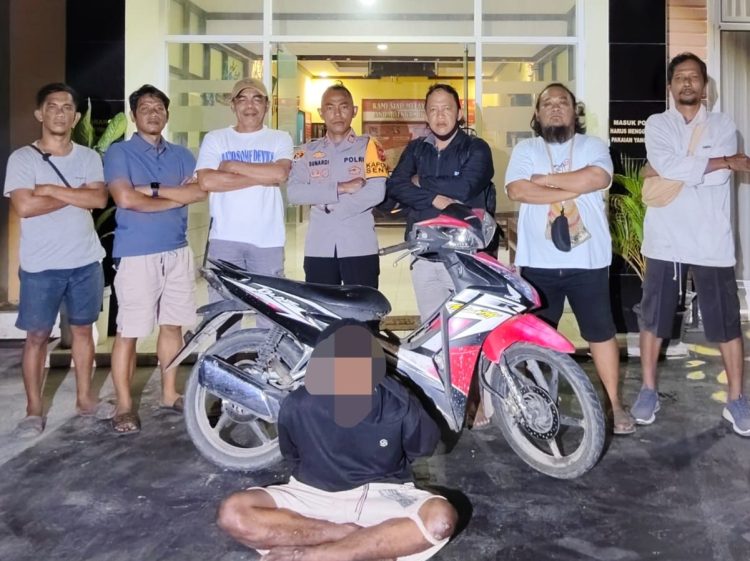 Tim Opsnal Polsek Sentani Kota berhasil mengamankan seorang pelaku tindak pidana curanmor. (Foto: istimewa)