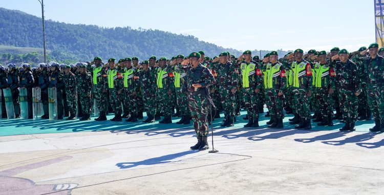 Apel Gelar Pasukan, kesiapan personel dan kelengkapan pengamanan di Lapangan Cenderawasih, Makodam XVII/Cenderawasih. (Foto: Istimewa)