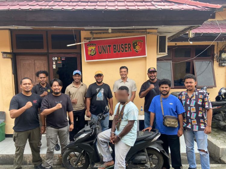 Polres Jayapura berhasil mengamankan seorang penadah motor curian berinisial PF. (Foto: Istimewa)