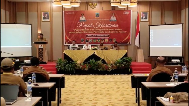 Dinas Kepemudaan, Olahraga, Pariwisata, dan Ekonomi Kreatif menggelar Rapat Koordinasi (Rakor) Pemanfaatan dan Pengolahan Data sektor, Senin (08/9/2025). Foto: NM