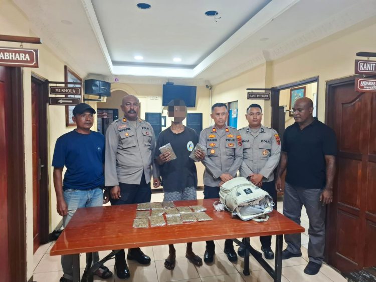 Polsek KPL Jayapura berhasil mengamankan seorang pria berinisial M (20) yang kedapatan membawa narkotika jenis ganja. (Foto: Istimewa)
