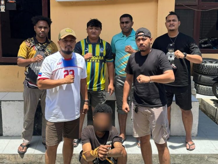 Sat Reskrim Polres Jayapura berhasil amankan pelaku curanmor di Kampung Maribu. (Foto: Istimewa)