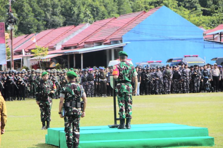 Apel Gelar Pasukan sebagai bagian dari persiapan pengamanan VVIP Kunjungan Kerja Wakil Presiden Republik Indonesia di Provinsi Papua. (Foto: Istimewa)