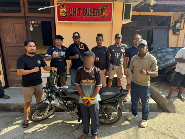 Unit Opsnal Satuan Reserse Kriminal (Satreskrim) Polres Jayapura berhasil mengamankan seorang pelaku curanmor. (Foto: Istimewa)