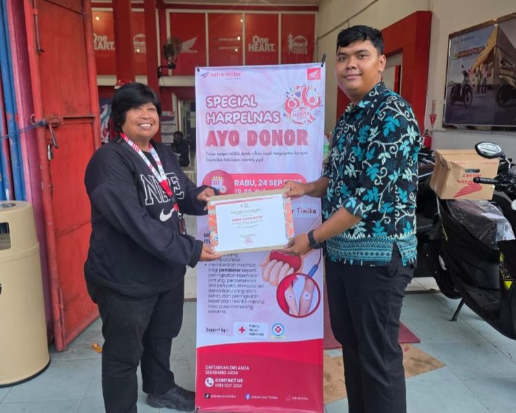 Penghargaan ini secara resmi diserahkan pada 26 September 2025 sebagai bentuk pengakuan atas kerjasama dalam aksi donor darah. (Foto: Istimewa)