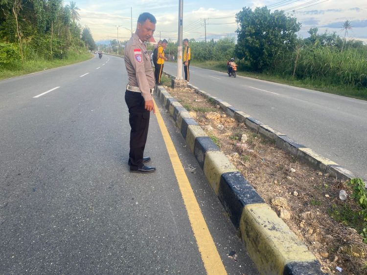 Kecelakaan tunggal di Jalan Raya Holtekamp yang mengakibatkan pengendaranya meninggal dunia di TKP. (Foto: Istimewa)