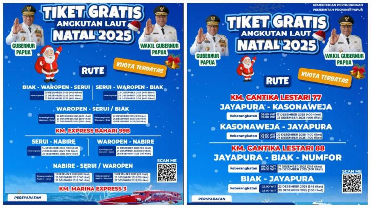 Jadwal mudik gratis PT Belibis Papua Mandiri. (Foto : Istimewa)