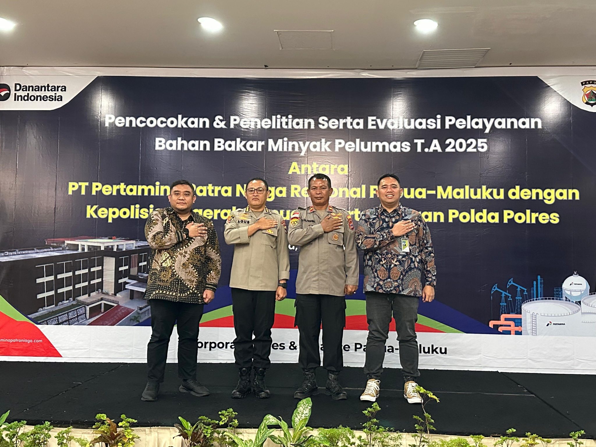 Evaluasi Tahunan Layanan BBM dan Pelumas, Pertamina Patra Niaga Papua Maluku Perkuat Koordinasi dengan Polda Papua