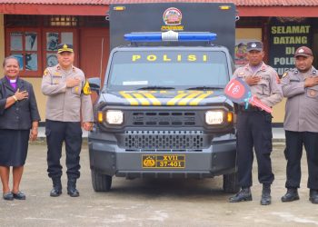 Tingkatkan Pelayanan Kepada Masyarakat, Pamapta Polres Supiori Terima Bantuan Kendaraan Roda Empat