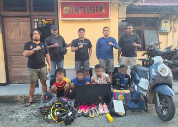 Sat Reskrim Polres Jayapura Berhasil Amankan Empat Pelaku Pencurian