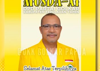 Adam Arisoi Terpilih Aklamasi Pimpin Golkar Kepulauan Yapen Periode 2026-2031