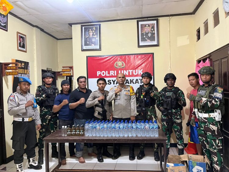 Razia minuman keras (miras) dan patroli cipta kondisi di wilayah hukum Polsek Jagebob. (Foto: Istimewa)