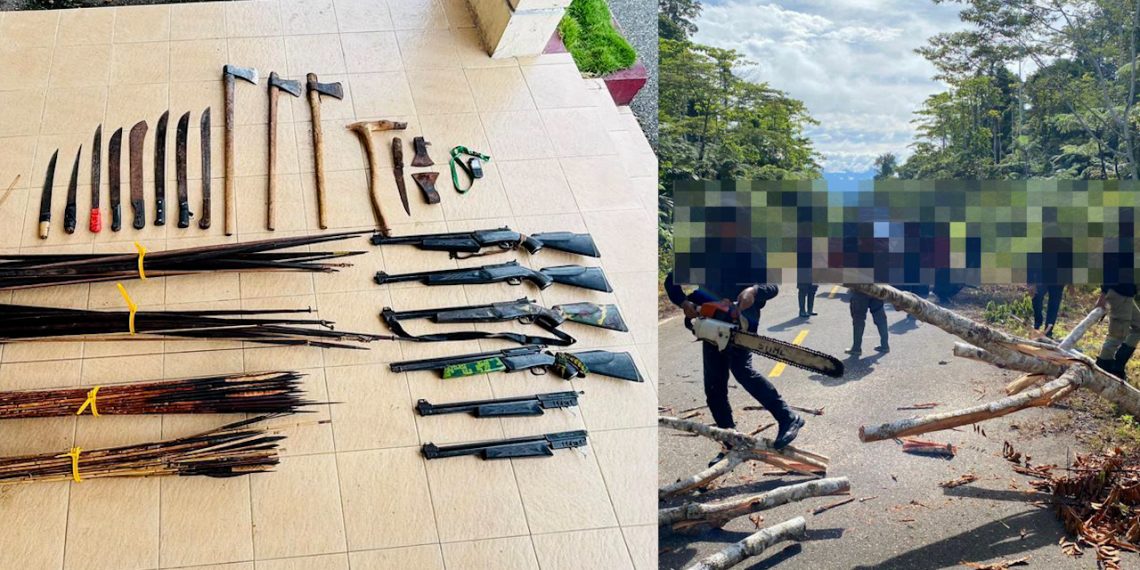 Aparat Lakukan Penyisiran Hutan, Amankan Barang Bukti Senjata. (Foto: Istimewa)