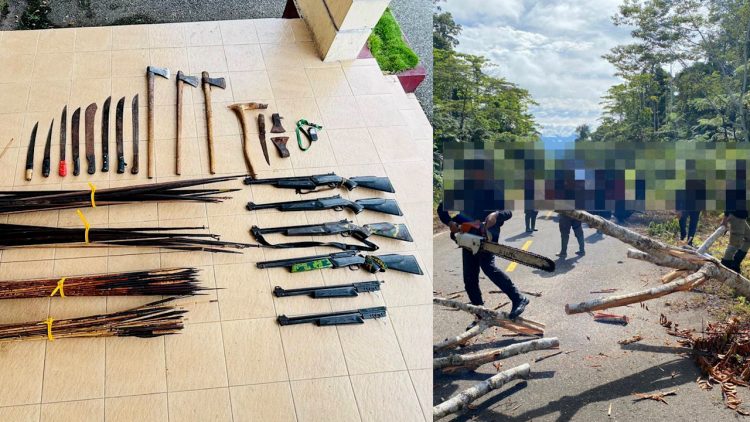 Aparat Lakukan Penyisiran Hutan, Amankan Barang Bukti Senjata. (Foto: Istimewa)