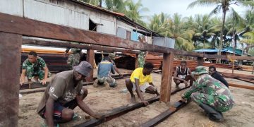 TMMD Kodim 1710/Mimika Pacu Pembangunan Rumah, Target Rampung Tepat Waktu