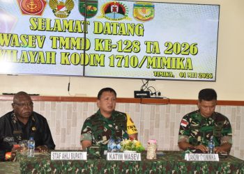 Tim Wasev Terima Paparan Satgas TMMD ke-128 Kodim 1710/Mimika