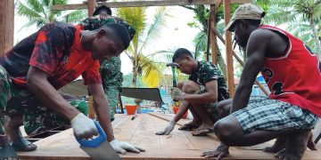 Semangat Gotong Royong Warnai Kekompakan Satgas TMMD dan Warga