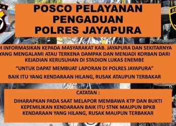 Dampak Kericuhan Stadion Lukas Enembe, Polres Jayapura Siapkan Posko Pelayanan Aduan