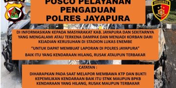 Dampak Kericuhan Stadion Lukas Enembe, Polres Jayapura Siapkan Posko Pelayanan Aduan