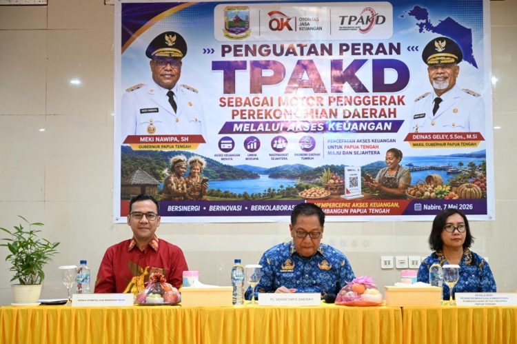 Rapat Pleno Tim Percepatan Akses Keuangan Daerah (TPAKD) Provinsi Papua Tengah di Nabire, Kamis (7/5/2026). Foto: Istimewa