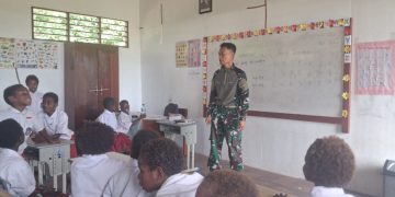 Satgas TMMD Masuk Sekolah, Perkenalkan Matematika Dasar Metode Gasing