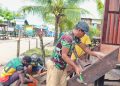 Gotong Royong Jadi Kekuatan Utama Satgas TMMD di Kampung Keakwa