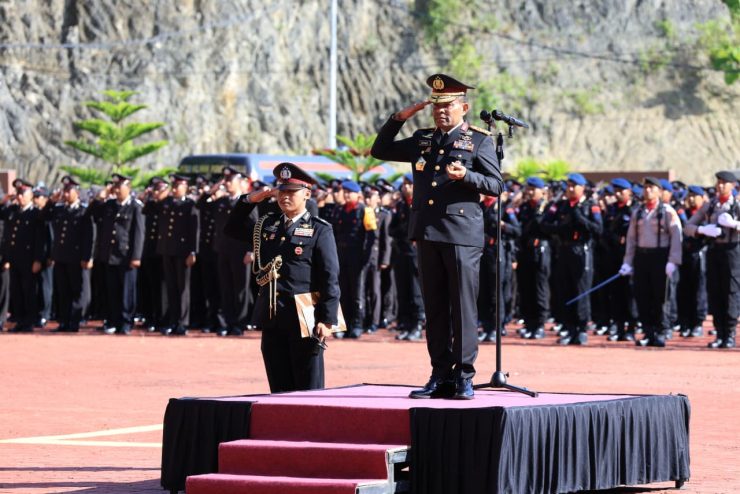 Upacara yang dipimpin langsung oleh Kapolda Papua, Irjen Pol. Patrige R. Renwarin, selaku Inspektur Upacara. (Foto: Istimewa)