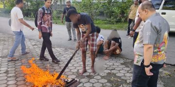 Satresnarkoba Jayapura Kota Musnahkan Barang Bukti dari Lima Tersangka Narkotika