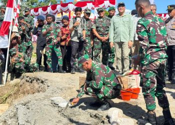 Pangdam XVII/Cenderawasih Pimpin Peletakan Batu Pertama Jembatan Garuda Merah Putih di Mimika