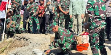 Pangdam XVII/Cenderawasih Pimpin Peletakan Batu Pertama Jembatan Garuda Merah Putih di Mimika