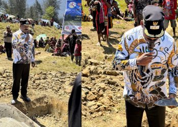 Wabup Puncak Letakkan Batu Pertama Pembangunan Gereja GKII Rehobot Nipuralome
