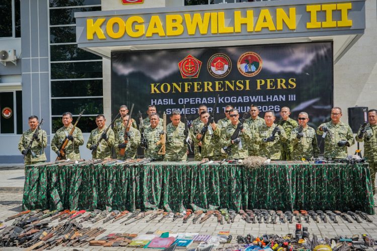 Konferensi Pers Hasil Operasi Komando Gabungan Wilayah Pertahanan (Kogabwilhan) III Semester I Tahun Anggaran 2026. (Foto: Istimewa)