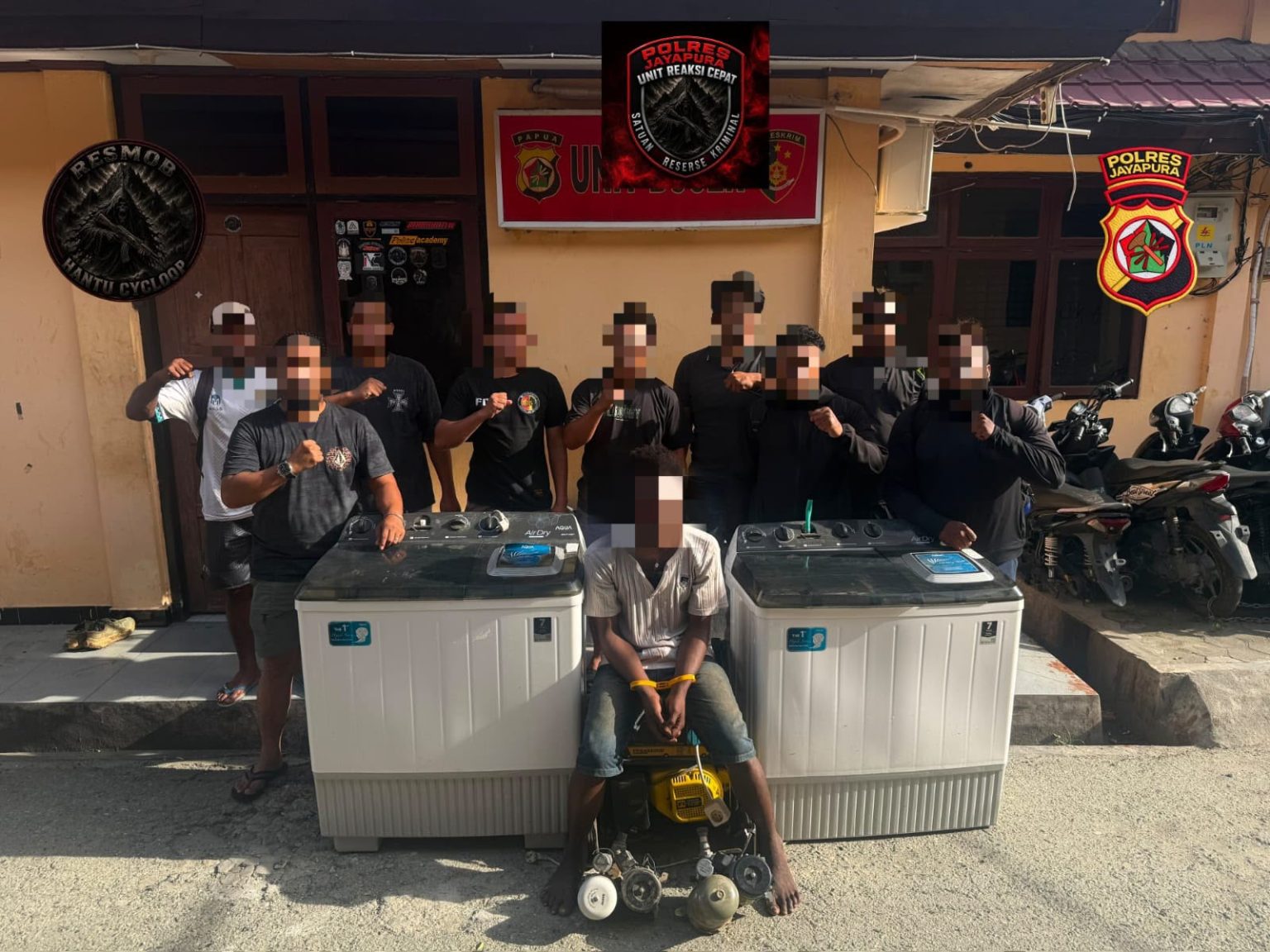 Tim URC Polres Keerom bekuk TO curat, barang bukti berhasil disita. (Foto: Istimewa)