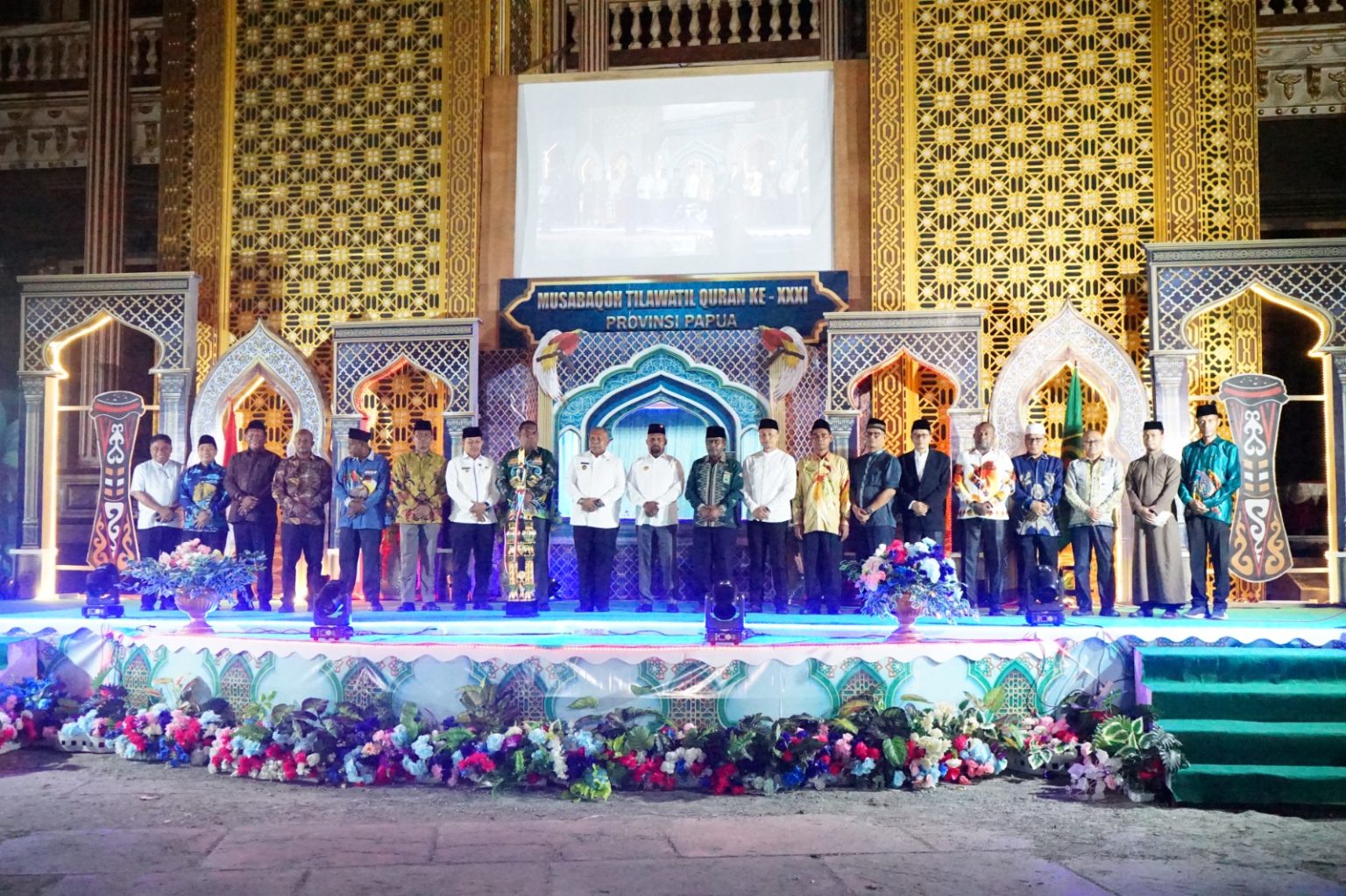 Foto bersama dalam kegiatan pembukaan Musabaqah Tilawatil Qur'an (MTQ) XXXI Tingkat Provinsi Papua. (Foto: Istimewa)