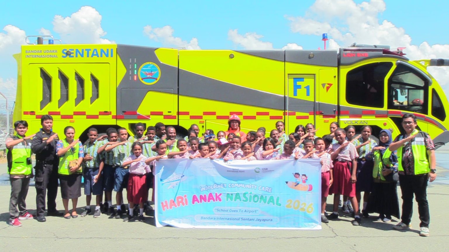 Momentum Hari Anak Nasional 2026 untuk mengedukasi generasi muda tentang keselamatan penerbangan. (Foto: Cornelia Mudumi)