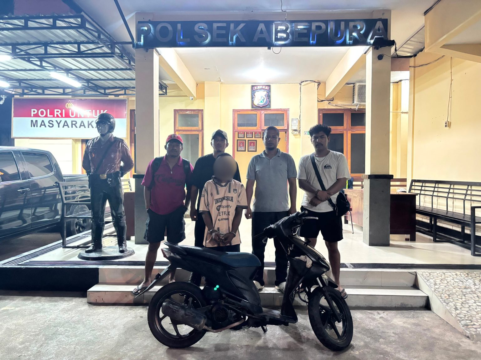 Polsek Abepura Amankan Terduga Pelaku Curanmor. (Foto: Istimewa)