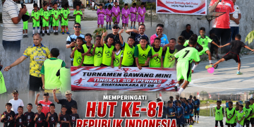 Semarak Agustusan di RT 08 Perumahan Apernas Bhayangkara, Anak-anak SD Adu Bakat di Turnamen Gawang Mini