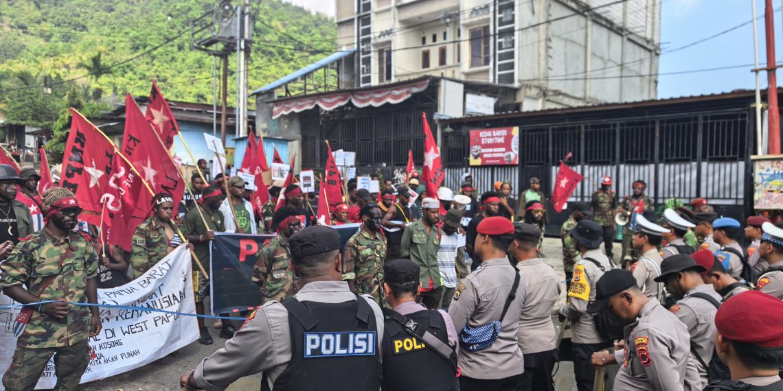 Pengamanan Ketat, Aksi Penyampaian Aspirasi di Kota Jayapura Berjalan Aman. (Foto: Istimewa)