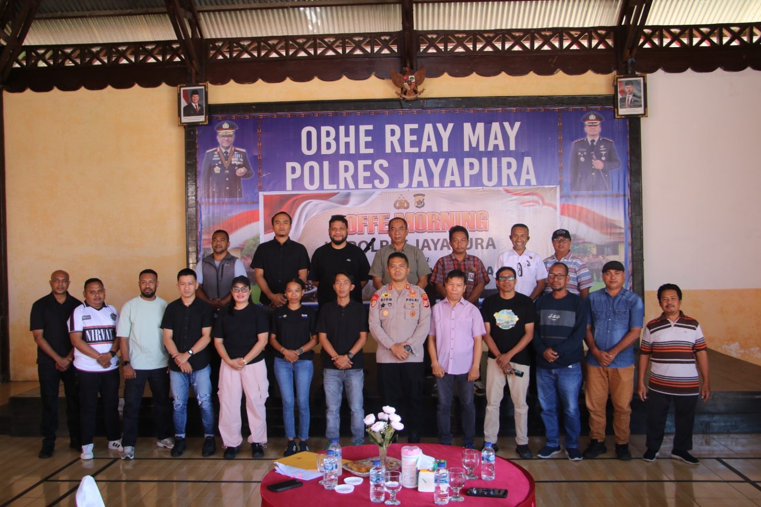 Coffee Morning bersama Insan Pers yang berlangsung di Obhe Reay May Polres Jayapura. (Foto: Cornelia Mudumi)