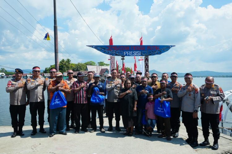 Dibangun Polri, Jembatan Merah Putih Presisi Yobeh Resmi Diresmikan Serentak. (Foto: Istimewa)