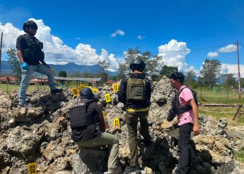 Olah TKP Gangguan Tembakan Asologaima, Polisi Temukan Jejak Kaki dan Selongsong Peluru