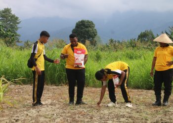 Polres Jayapura Perkuat Ketahanan Pangan, Tanam Jagung di Doyo Lama