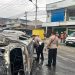 Terios Tabrak Pembatas Jalan, Terbalik dan Terbakar di Pos 7 Sentani