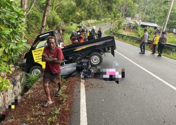 Grandmax Tabrak Motor di Pintu Angin, Satu Penumpang Meninggal