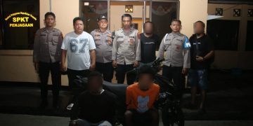 Tim Khaley Polsek Sentani Timur Amankan Dua Terduga Pelaku Pencurian Motor, Satu Unit Honda Beat Street Disita